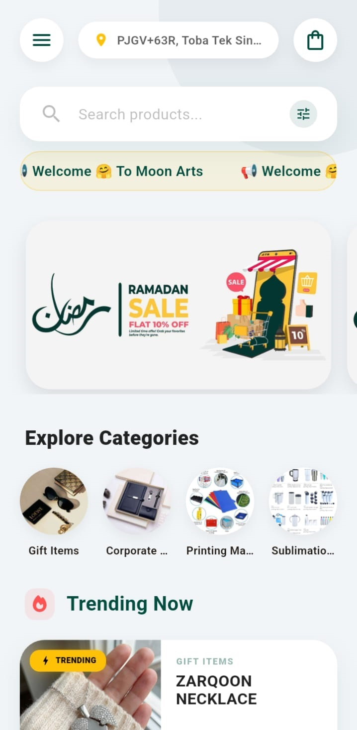 Moon Arts App Mockup